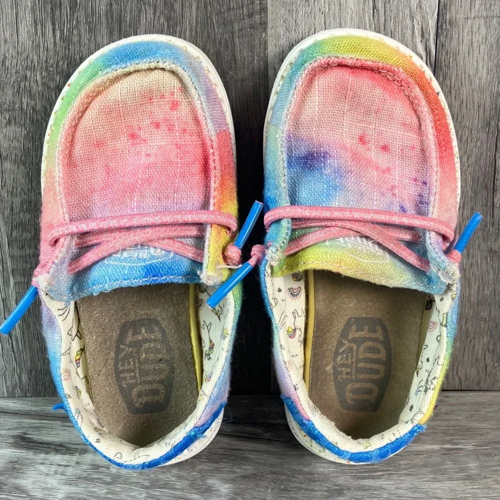 Hey Dude Wendy Toddler Dreamer Magic Tie Dye Shoes 40087-9CR Size K8 Multicolor